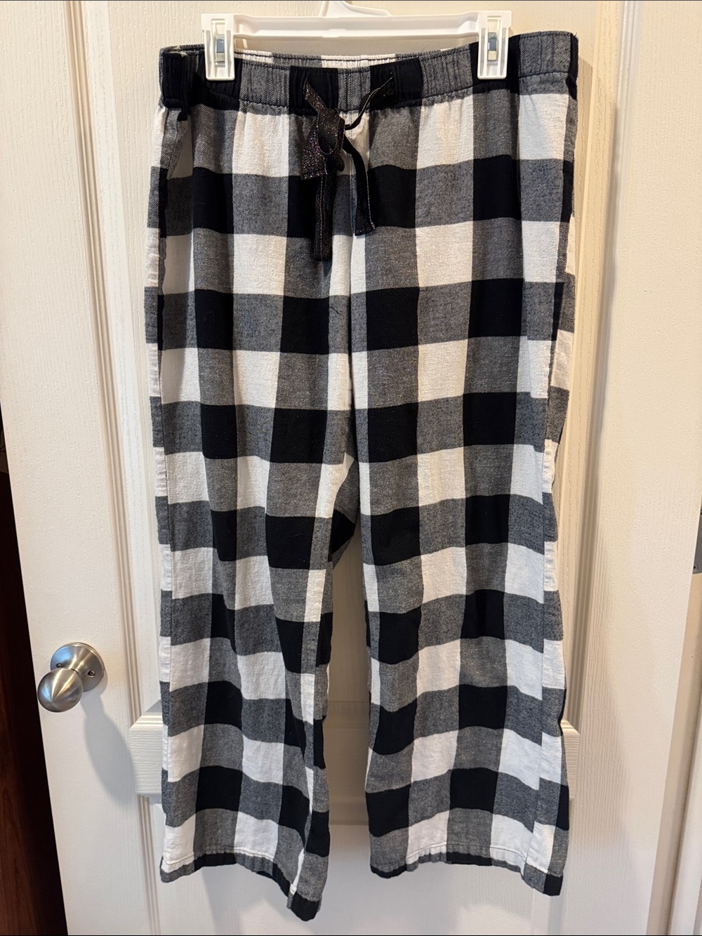 Old Navy Black & White Buffalo Plaid Kids Joggers